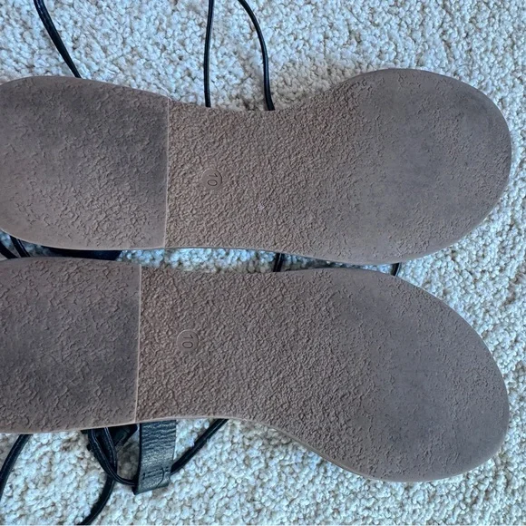 10 Madewell black strappy sandals lace up - Picture 6 of 8